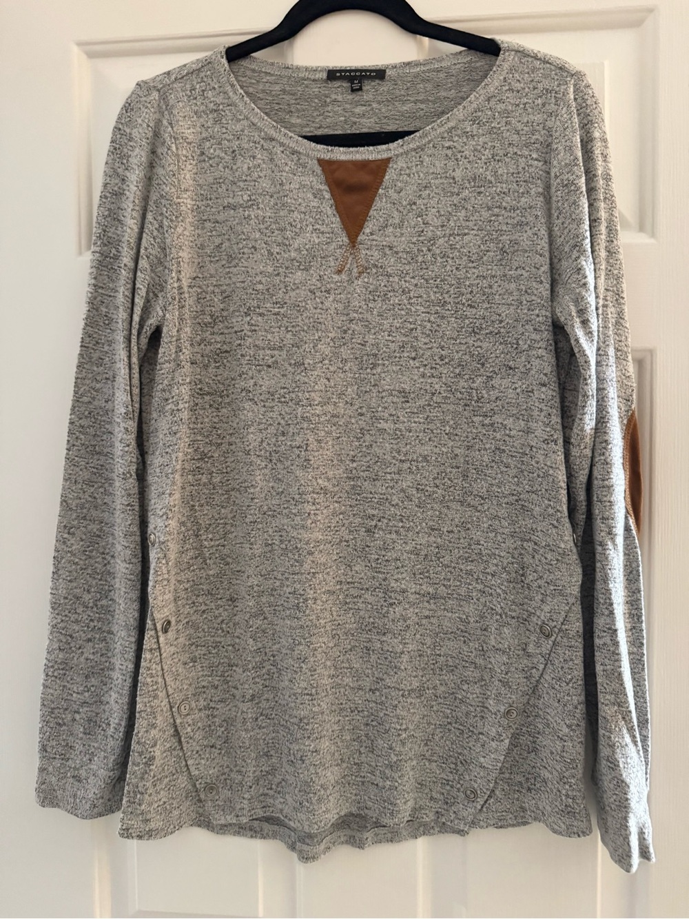 Staccato Gray Marled Knit Top